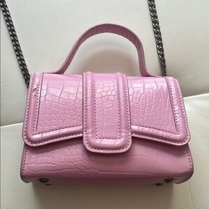 ZARA PINK HANDBAG WITH LONG CHAIN